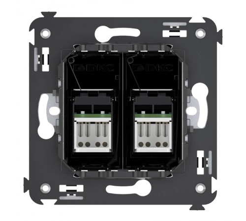 Розетка RJ-45 в стену, 5e двойная, Avanti, "Черный квадрат"  4402464  DKC