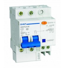 Выключатель автоматический дифференциального тока DZ47LE-32 2P 10A 100mA тип AC х-ка С  199681  CHINT