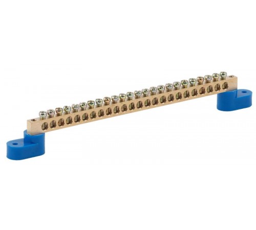 Шина N "ноль" на двух угловых изол ШНИ-8х12-24-У2-синий NO-222-75 Б0033453  ЭРА