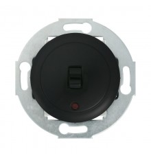 Переключатель 1-рычажковый, на 2 направления, с индикатором (схема 6L) 10 A, 250 B (черный) Vintage  880908-1  Ecoplast