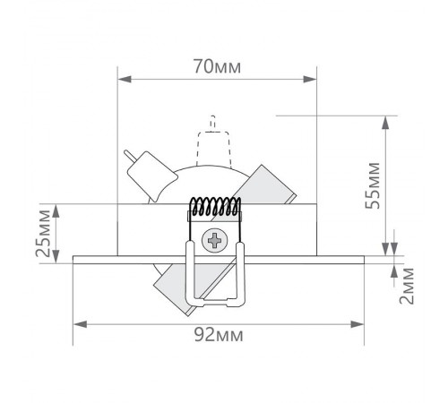 Светильник точечный встраиваемый под лампу DL2811 MR16 50W G5.3 "круг", белый  32643  FERON