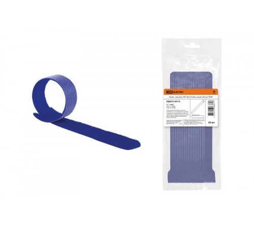 Хомут-липучка ХЛ 16х210 мм синий (20 шт)  SQ0515-0715  TDM