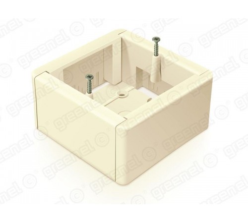 Коробка установочная универсальная для о/п 88х88х44 IP20, цвет-СЛОНОВАЯ КОСТЬ  GE40231-02  GREENEL
