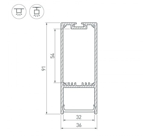 Профиль SL-LINE-3691-2000 ANOD  019302  Arlight
