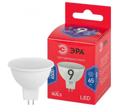 Лампа светодиодная ЭКО LED MR16-9W-865-GU5.3 R (диод, софит, 9Вт, хол, GU5.3)  Б0045353  ЭРА