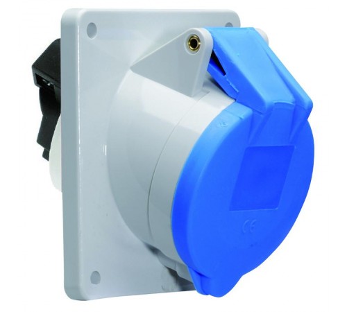 Розетка наклонная 16A 3р(2P+PE) 6h 230V IP44 фланец 85х85 12080 I 12080-Bals I Bals