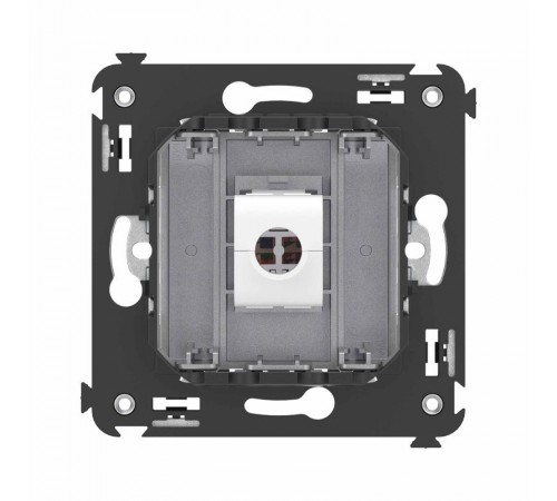 Компьютерная розетка RJ-45 без шторки в стену, кат.6А одинарная, "Avanti", "Закаленная сталь"  4404673  DKC