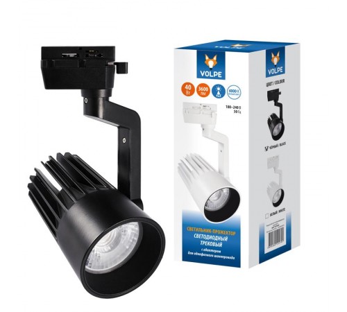 Светильник светодиодный трековый ULB-Q274 40W/4000К BLACK 3600 Лм 4000К черный  UL-00005928  Volpe