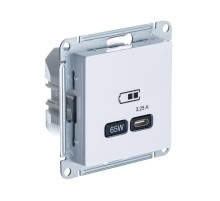 AtlasDesign Лотос USB Розетка тип-С 65Вт высокоскоростной заряд QC, PD, механизм  ATN001327  SE