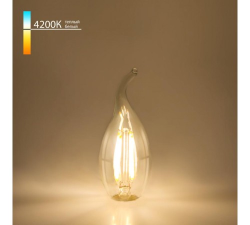 Лампа светодиодная Свеча на ветру BL130 7W 4200K E14 (CW35 прозрачный)  a041389  Elektrostandard