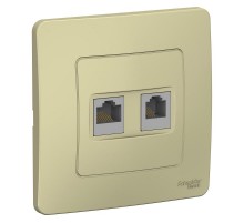 Blanca Бежевый С/У Розетка 2-ая: комп.RJ45, кат.5E + телефон. RJ11  BLNIS045117  SE