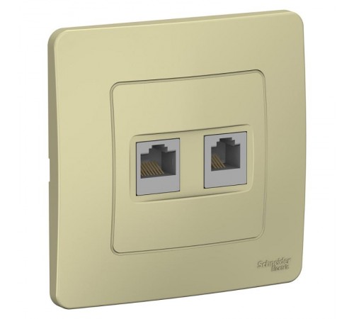 Blanca Бежевый С/У Розетка 2-ая: комп.RJ45, кат.5E + телефон. RJ11  BLNIS045117  SE