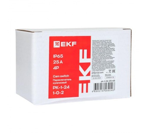 Переключатель кулачковый ПК-1-24 25А 4P "1-0-2" IP65  pk-1-24-25-65  EKF