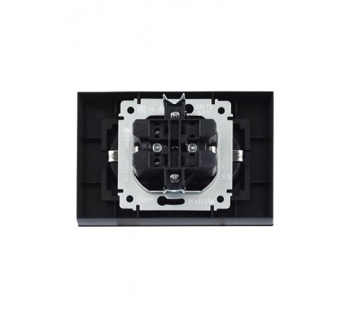 BRITE Розетка 2-ая с заземлением со шторками 16А в сборе РСш12-3-БрГ графит  BR-R24-16-K53-F  IEK