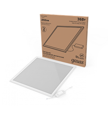 Светильник светодиодный ультратонкий IP40 595*595*7,2 мм 36W 2850лм 4000K матовый с драйвером 1/4  145024236  Gauss