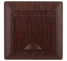 Розетка Intro Solo 4-203-10 с заземлением 2P+E Schuko с крышкой, 16А-250В, IP20, СУ, венге  Б0053663  Intro