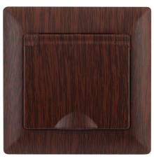 Розетка Intro Solo 4-203-10 с заземлением 2P+E Schuko с крышкой, 16А-250В, IP20, СУ, венге  Б0053663  Intro