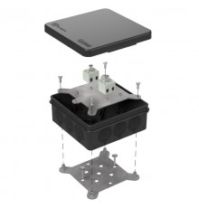 Коробка огнестойкая для о/п двухкомпонентная 60-0303-9005-FR2.5-4 Е15-Е120 100х100х40 IP66  4p, 2.5 мм.кв. черная 60-0303-9005-FR2.5-4  Промрукав