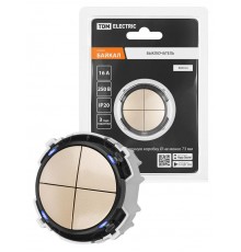 Выключатель 4-кл. 16А 250В кнопочный механизм шампань, "Байкал"   SQ1819-0528  TDM