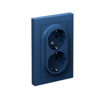 AtlasDesign Аквамарин Розетка 2-ая с заземлением со шторками, 16А, в сборе  ATN001126  SE