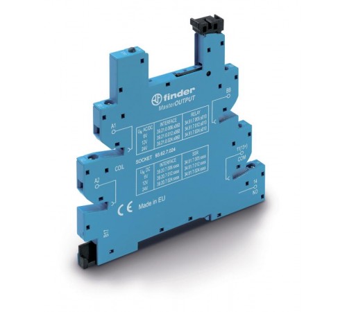 Розетка MasterOUTPUT с винтовыми клеммами (с зажимной клетью) для реле 34 серии; питание 125В АС/DC; в комплекте пластиковая клипса; опции: LED