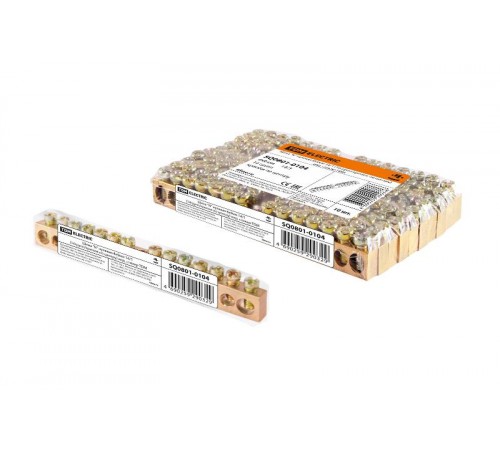 Шина "N" нулевая 6х9мм 14/1 (14групп/крепеж по центру) инд. стикер  SQ0801-0104  TDM