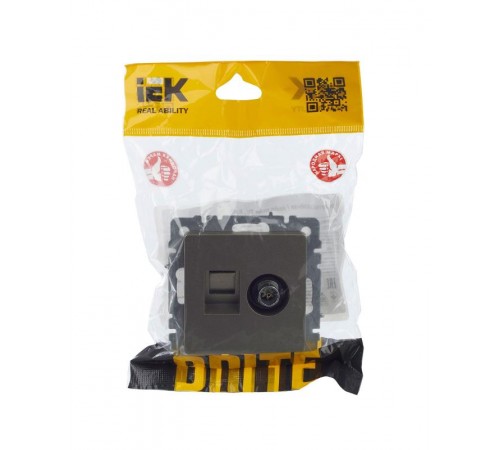 BRITE Розетка двойная TV+RJ45 кат.5E РТВ/РК12-БрШ шампань  BR-AK20-1-K37  IEK