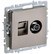 BRITE Розетка двойная TV+RJ45 кат.5E РТВ/РК12-БрШ шампань  BR-AK20-1-K37  IEK