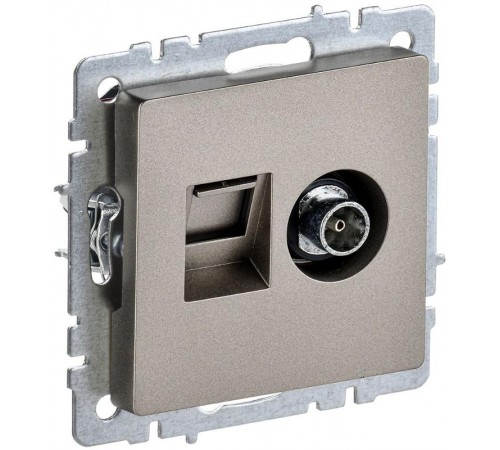 BRITE Розетка двойная TV+RJ45 кат.5E РТВ/РК12-БрШ шампань  BR-AK20-1-K37  IEK