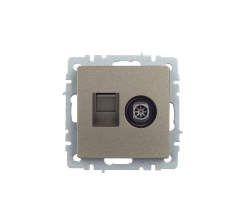 BRITE Розетка двойная TV+RJ45 кат.5E РТВ/РК12-БрШ шампань  BR-AK20-1-K37  IEK