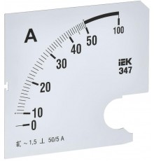 Шкала смен. для амперметра Э47 50/5А-1,5 96х96мм  IPA20D-SC-0050  IEK