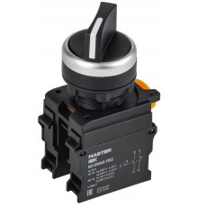 Переключатель 2 полож. 1NO+1NC чёрный MASTER  MI-SW60-11X2-3-24-2-K02  IEK