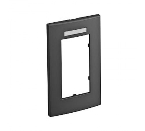 Рамка двойная Modul45 (с полем д/маркировки,вертик.,84x140 мм,черный) (AR45-BSF2 SWGR)  6119364  OBO Bettermann