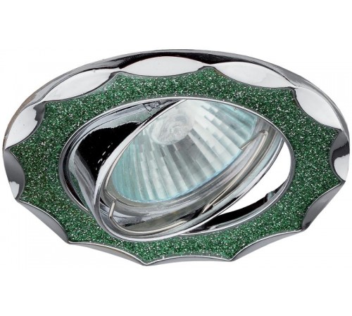 Светильник точечный встраиваемый под лампу DK17 50Вт MR16 хром/зеленый  C0043754  ЭРА