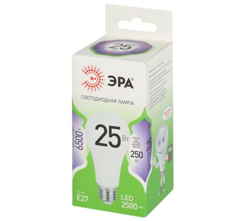 Лампа светодиодная  GREEN LINE LED A60-25W-865-E27 GL E27 25 Вт груша холодный свет  Б0067111  ЭРА