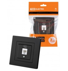 Розетка телефонная RJ11 черная "Сенеж"  SQ1816-0321  TDM