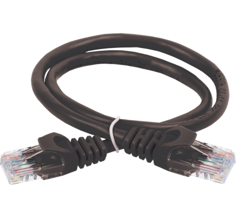Коммутационный шнур (патч-корд), кат.5Е UTP, 0,5м, черный  PC09-C5EU-05M  ITK