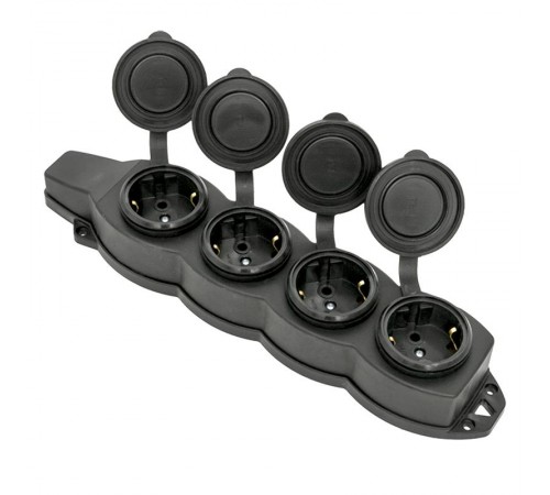 Розетка четырехместная с защит. крышками каучуковая 230В 2P+PE 16A IP44 EKF PROximaRPS-020-16-230-44EKF