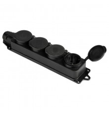 Розетка четырехместная с защит. крышками каучуковая 230В 2P+PE 16A IP44 EKF PROximaRPS-020-16-230-44EKF