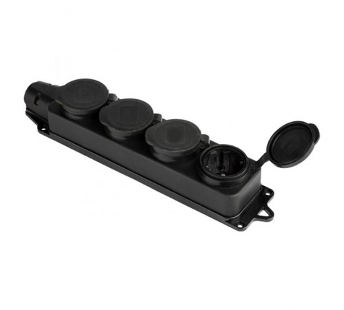 Розетка четырехместная с защит. крышками каучуковая 230В 2P+PE 16A IP44 EKF PROximaRPS-020-16-230-44EKF