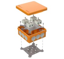 Коробка огнестойкая для о/п двухкомпонентная 60-0303-FR10.0-8 Е15-Е120 100х100х40 IP66  8p, 10.0 мм.кв. 60-0303-FR10.0-8  Промрукав