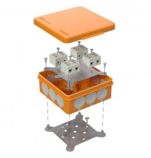 Коробка огнестойкая для о/п двухкомпонентная 60-0303-FR10.0-8 Е15-Е120 100х100х40 IP66  8p, 10.0 мм.кв. 60-0303-FR10.0-8  Промрукав