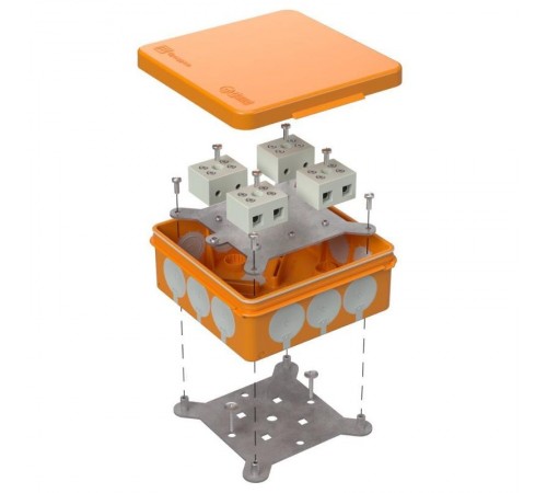 Коробка огнестойкая для о/п двухкомпонентная 60-0303-FR10.0-8 Е15-Е120 100х100х40 IP66  8p, 10.0 мм.кв. 60-0303-FR10.0-8  Промрукав