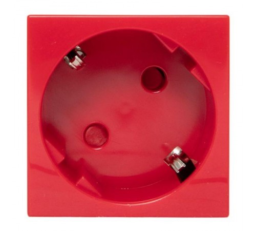 Розетка 45х45 с зазем. 45 градусов, быстрозажимные клеммы, красная E2MR16-028-70-45-SLEKF