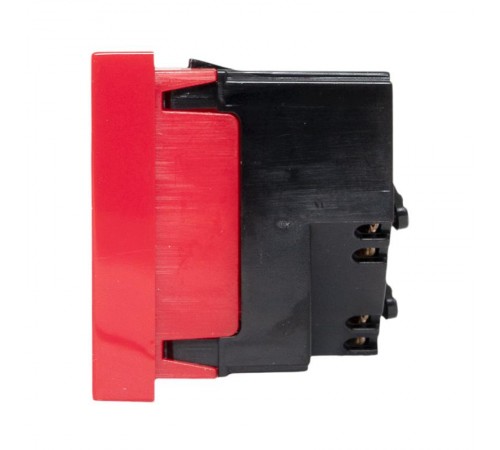 Розетка 45х45 с зазем. 45 градусов, быстрозажимные клеммы, красная E2MR16-028-70-45-SLEKF