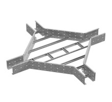Крестообразный разветвитель для лестничного лотка ЛКР 400х200, толщ. 2,0 мм, Сендзимир цинк, 033342  ХЛЛКР-400х200-2,0-СЦ   Ostec