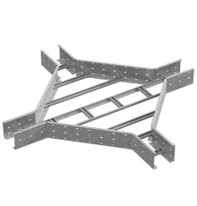 Крестообразный разветвитель для лестничного лотка ЛКР 400х110, толщ. 2,0 мм, Сендзимир цинк, 033340  ХЛЛКР-400х110-2,0-СЦ   Ostec