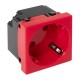 Розетка 45х45 с зазем. 45 градусов, быстрозажимные клеммы, красная E2MR16-028-70-45-SLEKF