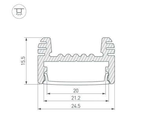 Профиль ARH-WIDE-H16-2000 ANOD  018816  Arlight