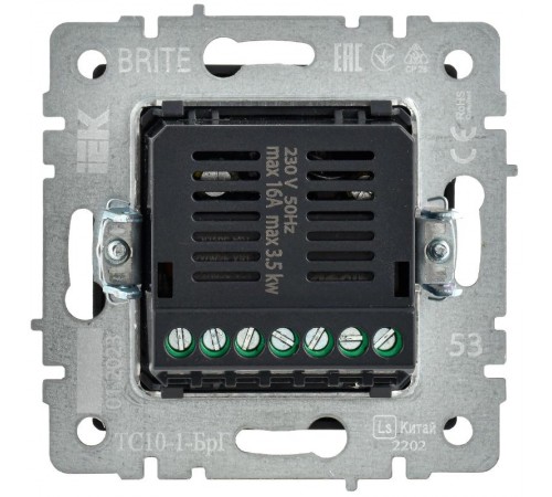 BRITE Термостат электронный с индикацией ТС10-1-БрГ графит  BR-RT11-K53  IEK